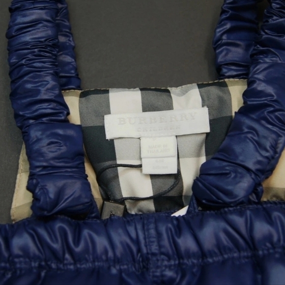 BURBERRY Baby "Lupi" Puffer Snowbib sz 6M NWT - Picture 5 of 7